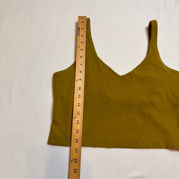 Lululemon align tank top w/ built in bra olive green sz 14 - Picture 3 of 6